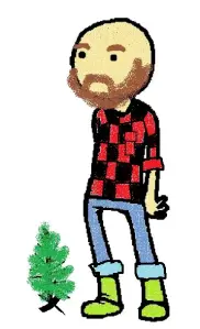 Lumberjack costume with small tree